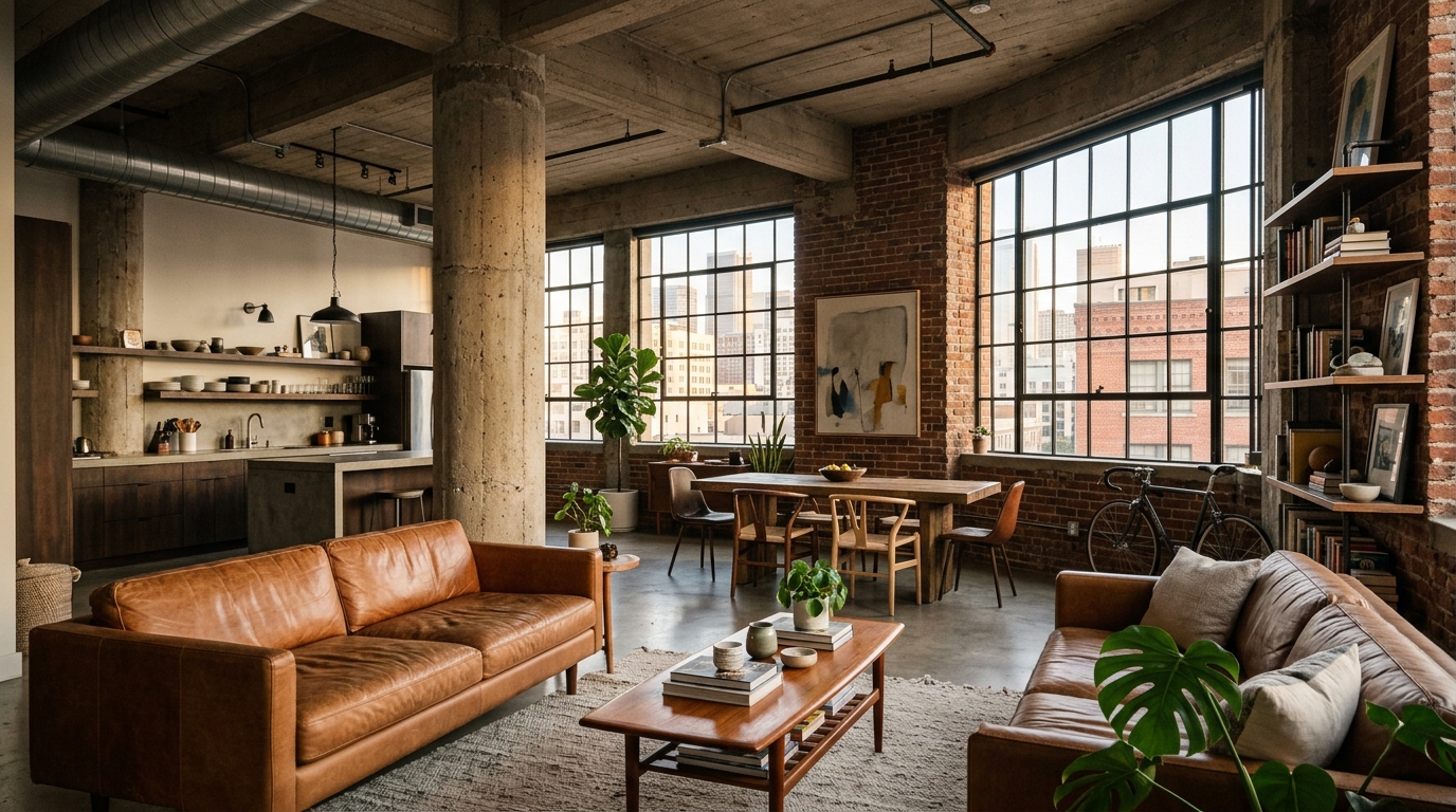 Apartment inside a converted Downtown Los Angeles office building