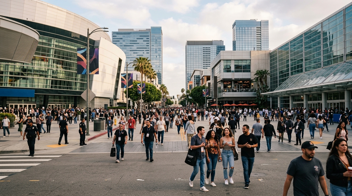 Visitors near LA28 venues in the DTLA South Park district