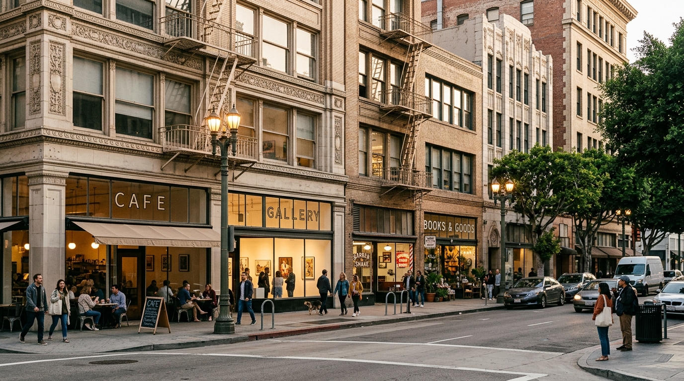 Active small-business storefronts bringing more foot traffic to the Historic Core in Downtown Los Angeles
